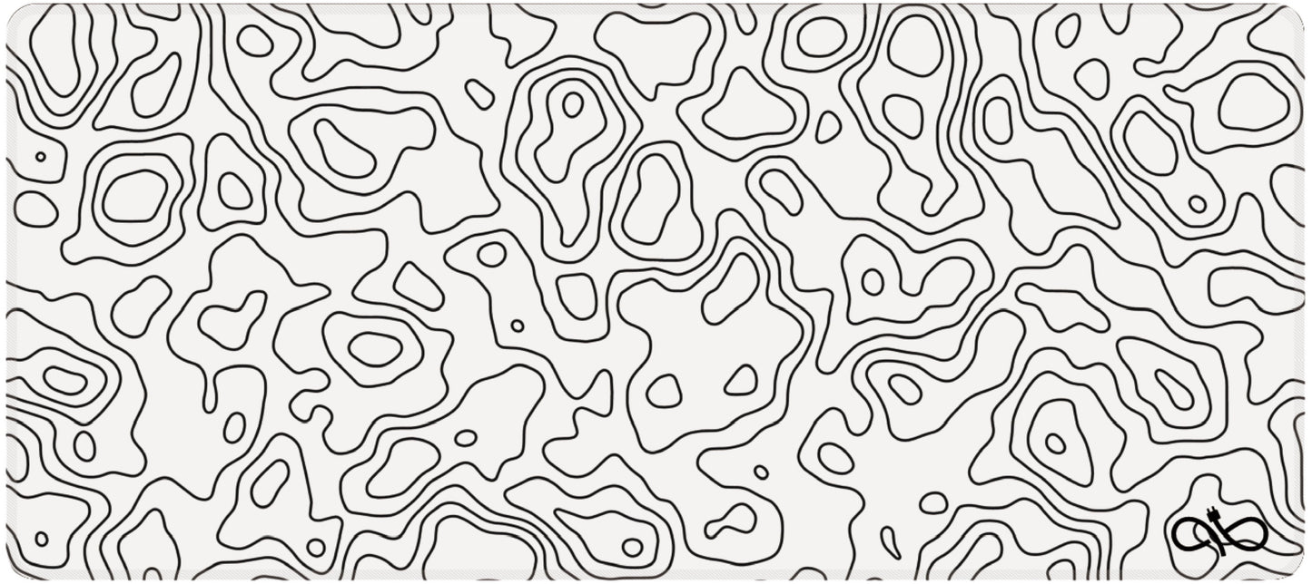 White Topographic Desk Mat