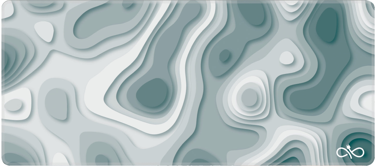 Light Blue Topographic Desk Mat