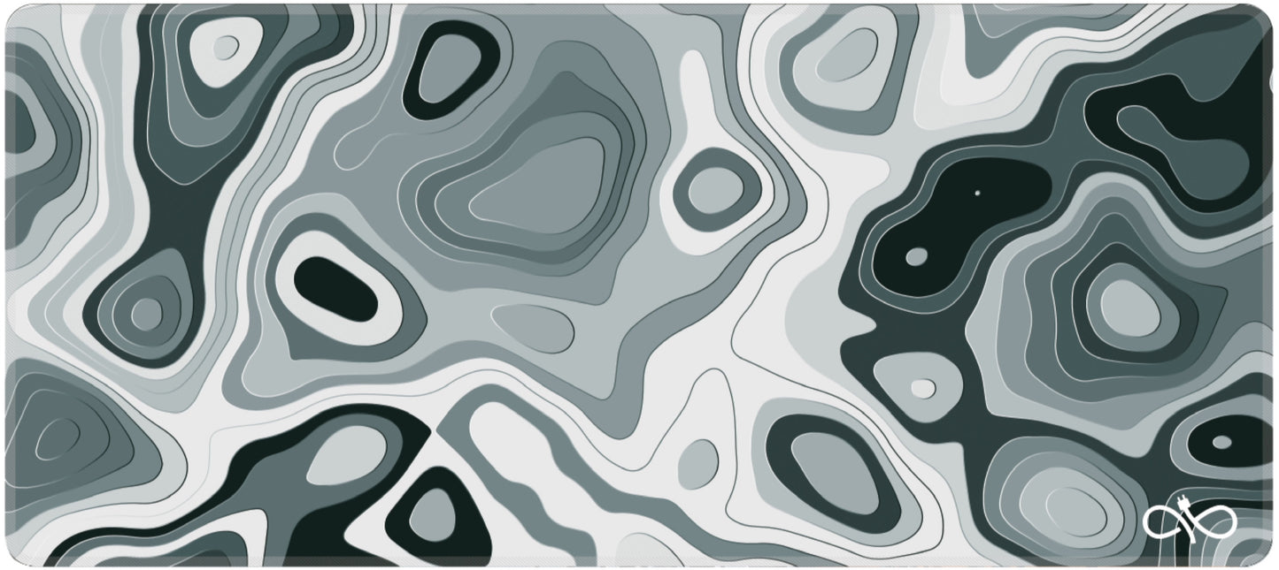 Dark Blue Topographic Desk Mat